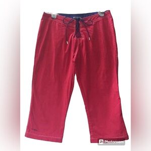 Periscope Red Navy Lace up Capris Y2K Size 7